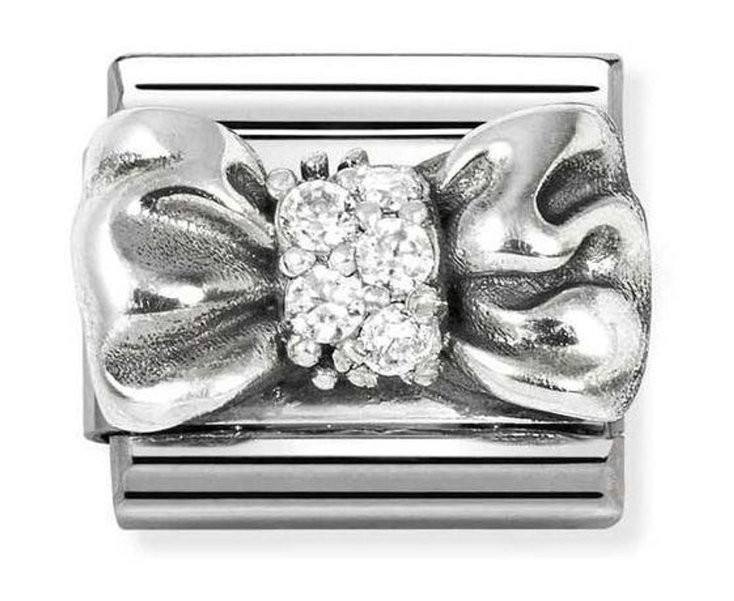 Charms Nomination Link 925 Silver 'Biała kokarda' 330323 11.jpg